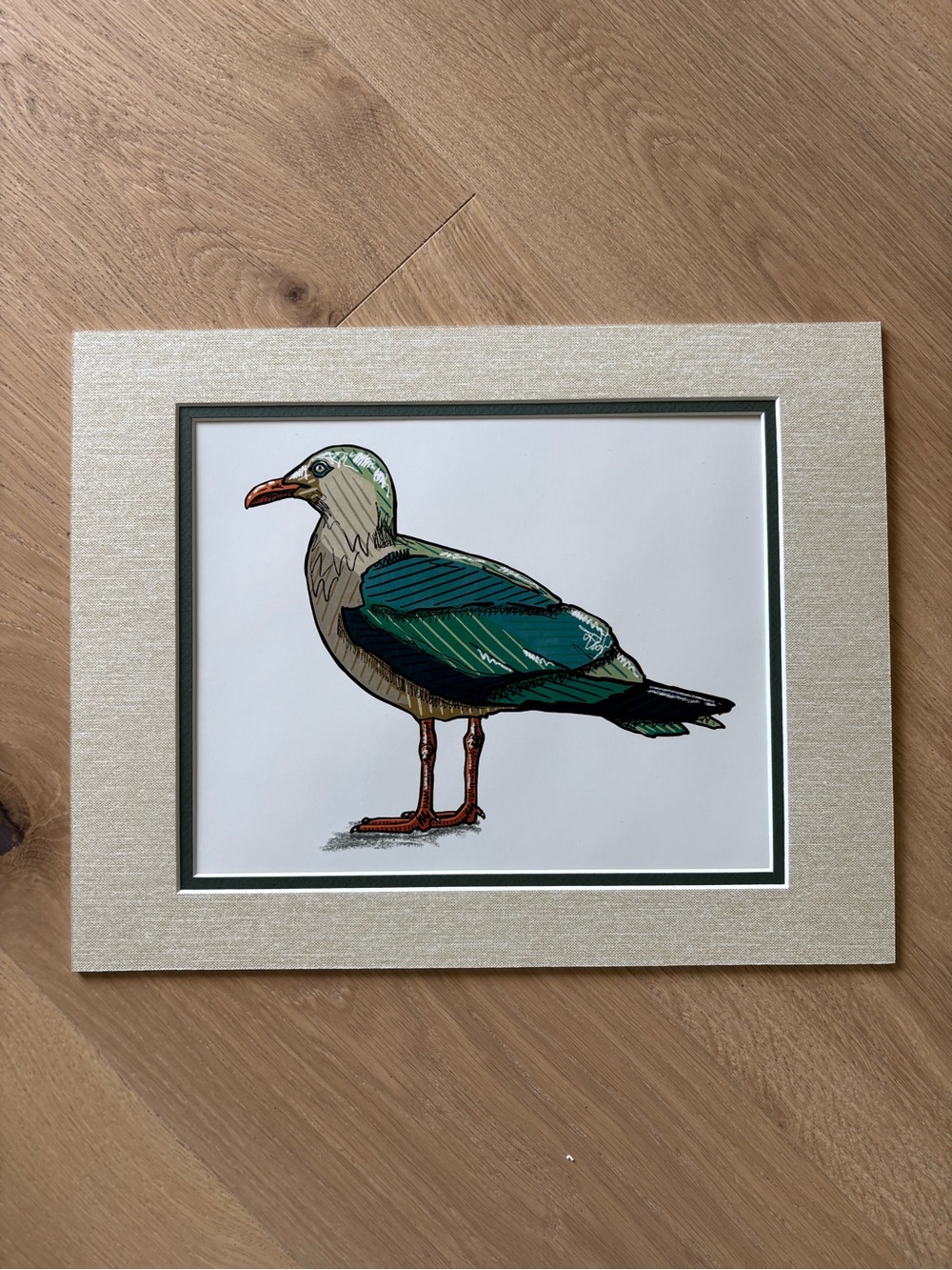 Original Artwork Seagull Glossy Matted Artist Signed Colorful, Ocean Beach House